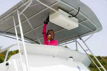 Dive staff on the custom dive boat